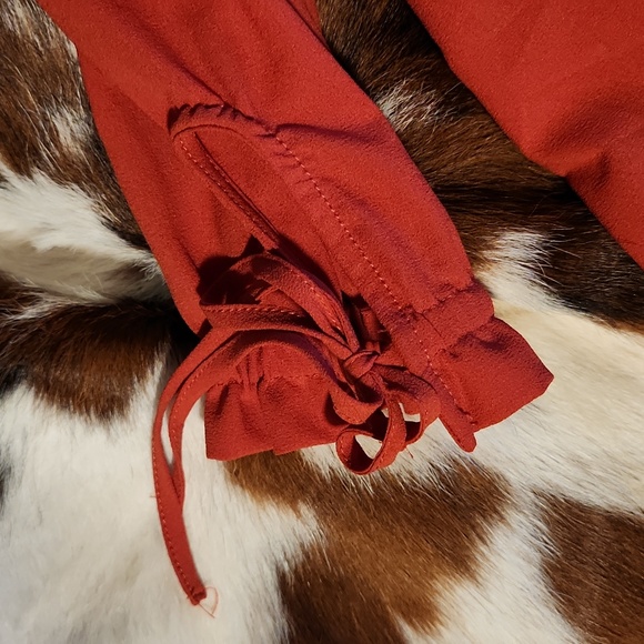 Salmon Colour Paper Crane Blouse Sz Sm - Picture 2 of 4